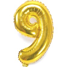 Ez Jet Ezjet  Balon 9 Gold Sayılı Folyo Balon 100CM