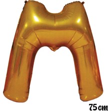 Ez Jet Ezjet  75 cm M Harfi Folyo Balon Altın