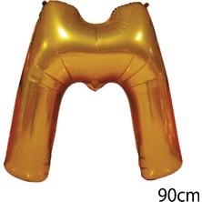 Ez Jet Ezjet  90 cm M Harfi Folyo Balon Altın