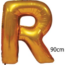 Ez Jet Ezjet  90 cm R Harfi Folyo Balon Altın