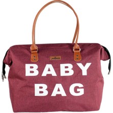 Molmini Baby Bag Çanta Keten Bordo