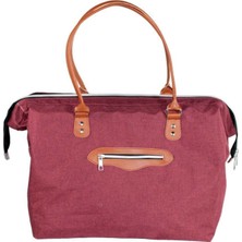 Molmini Baby Bag Çanta Keten Bordo