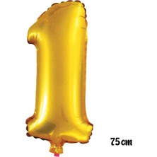 Pembecin  75 cm 1 Rakam Folyo Balon Altın
