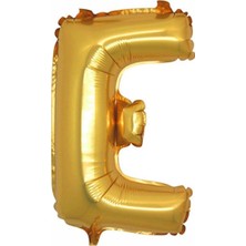 Pembecin  E (Gold) Harf Folyo Balon - 90 cm - Altın Folyo Harf Balon