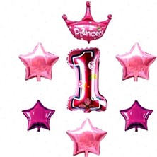 Pembecin  Folyo Set 1 Yaş Folyo Balon Set Yaşında Balon Seti Doğum Günü Süsleri