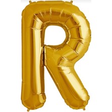 Pembecin  R Harf Gold Altın Folyo Balon Harfli Helyum Balon 100 cm Dev Boy