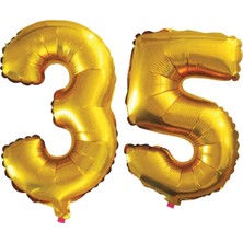 Vegetti  35 Yaş Sayı Folyo Balon Altın 90 cm