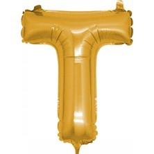 Pembecin  T (Gold) Harf Folyo Balon - 90 cm - Altın Folyo Harf Balon