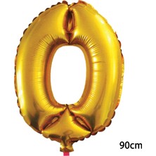 Vegetti  90 cm 0 Rakamı Folyo Balon Altın