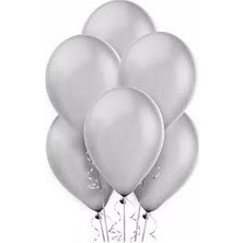 Vegetti Balon 100 Adet Metalize Balon Metalik Balon Gümüş 16 Inç