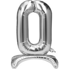 Vegetti  Balon 0 Rakamı Ayaklı Folyo Balon Gümüş