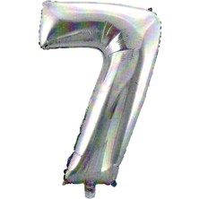Vegetti  90 cm 7 Rakamı Folyo Balon Gümüş