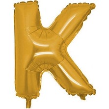 Vegetti  Gold Renk Folyo Balon K Harfli Helyum Balon 100 cm Dev Boy