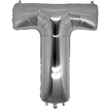 Vegetti  T Folyo Balon Gümüş 100 cm Helyum Balon Uçan Balon