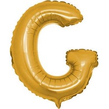 Ez Jet Ezjet  Gold Renk Folyo Balon Ç Harfli Helyum Balon 100 cm Dev Boy