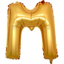 Ez Jet Ezjet  M (Gold) Harf Folyo Balon - 90 cm - Altın Folyo Harf Balon