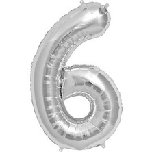 Ez Jet Ezjet  Balon Rakam Balon Folyo Orta Boy 75 cm Gümüş 6