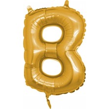 Fırsat Ayı Fırsatayı  B (Gold) Harf Folyo Balon - 90 cm - Altın Folyo Harf Balon