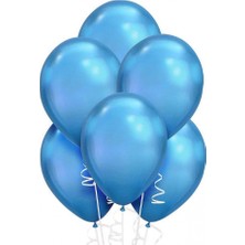 Fırsat Ayı Fırsatayı Balon 100 Adet Metalize Balon Metalik Balon Mavi 16 Inç
