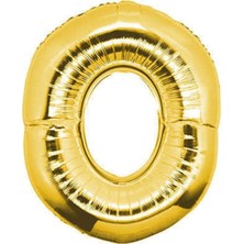 Fırsat Ayı Fırsatayı  0 Rakam Gold Altın Folyo Balon Harfli Helyum Balon 100 cm Dev Boy