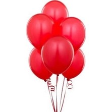 Fırsat Ayı Fırsatayı  25 Adet Metalik Sedefli Parlak Kırmızı Balon (Helyumla Uçan)