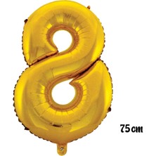 Fırsat Ayı Fırsatayı  75 cm 8 Rakam Folyo Balon Altın