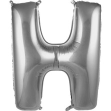 Fırsat Ayı Fırsatayı  Balon H Harf 76 cm Gümüş Folyo Balon 34 Inc