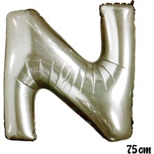 Fırsat Ayı Fırsatayı  75 cm N Harfi Folyo Balon Gümüş