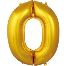 Fırsat Ayı Fırsatayı  Balon 0 Rakam 76 cm Gold Folyo Balon 34 Inc
