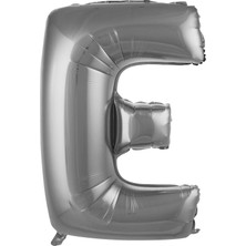 Fırsat Ayı Fırsatayı  Balon E Harf 76 cm Gümüş Folyo Balon 34 Inc