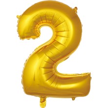Fırsat Ayı Fırsatayı  Balon 2 Rakam 76 cm Gold Folyo Balon 34 Inc