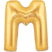 Fırsat Ayı Fırsatayı  Harf Folyo Balon M Harfi Büyük Boy Balon Altın Sarısı /dore 100CM