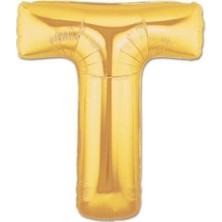 Fırsat Ayı Fırsatayı  Harf Folyo Balon T Harfi Büyük Boy Balon Altın Sarısı /dore 100CM