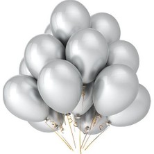 Fırsat Ayı Fırsatayı  Parti Metalik Gümüş Balon 20'li