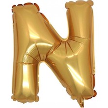 Fırsat Ayı Fırsatayı  N (Gold) Harf Folyo Balon - 90 cm - Altın Folyo Harf Balon