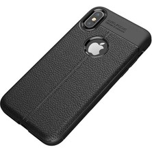 Mobaxaksesuar Apple iPhone Xs Max 6.5 Kılıf Deri Tarzı Niss Silikon Case