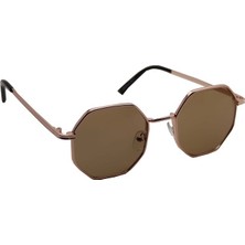 Mobgift Sekizgen Unisex Güneş Gözlüğü (Kahverengi)