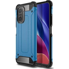kilifone - Xiaomi Mi 11İ - Kılıf Çift Katman Zırh Tank Crash Military Kapak - Mavi - T17407