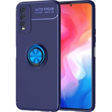 Kilifone - Vivo Y11S - Kılıf Yüzüklü Auto Focus Ravel Karbon Silikon Kapak