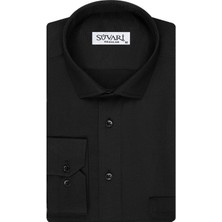 Süvari Armür Desenli Siyah Erkek Gömlek