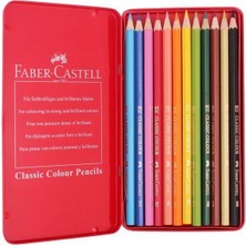 Faber-Castell Kuru Boya 12 Renk Tam Boy Metal Kutu Faber Castel Kuru Boya 12 Renk Metal Kutu