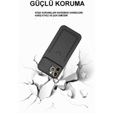 Case World Caseworld Apple iPhone 11 Pro Kapak Lensi Açılır Kapanır Kamera Korumalı Kartvizitli Silikon Kılıf - Lila