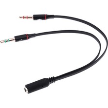 Keepro Kulaklık Mikrofon Ayırıcı Splitter Kablo 2 x 3, 5 mm Stereo Kablo