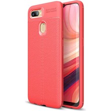 MobaxAksesuar Oppo A7X Kılıf Deri Tarzı Niss Silikon Case