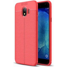 MobaxAksesuar Samsung Galaxy J4 Kılıf Deri Tarzı Niss Silikon Case