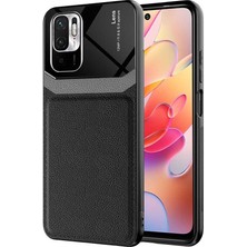 Case 4U Xiaomi Redmi Note 10 Kılıf Darbeye Dayanıklı Emiks Deri Görünümlü Kapak Siyah