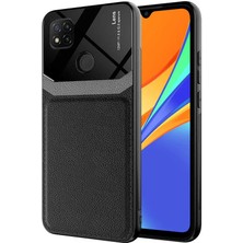 Case 4U Xiaomi Redmi 9C Kılıf Darbeye Dayanıklı Emiks Deri Görünümlü Kapak Siyah