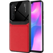 Case 4U Xiaomi Mi Note 10 Lite Kılıf Darbeye Dayanıklı Emiks Deri Görünümlü Kapak Kırmızı