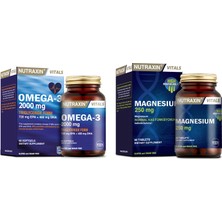 Nutraxin Omega 3 Balık Yağı 2000 Mg 60 Yumuşak Kapsül + Magnezyum Takviyesi 250 Mg 60 Tablet