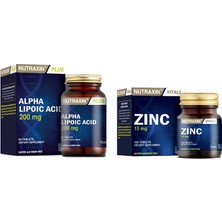 Nutraxin Alfa Lipoik Asit 200 Mg 60 Tablet + Çinko ( Zinc ) Takviyesi 15 Mg 100 Tablet